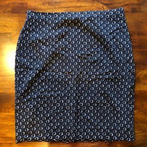 Ann Taylor Black Patterned Chiffon Side Zip Skirt